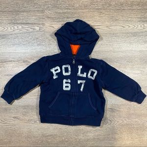 Ralph Lauren Hoodie Boys Blue Size 18 Months Full Zip